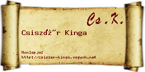 Csiszér Kinga névjegykártya