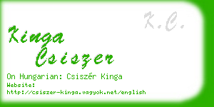 kinga csiszer business card