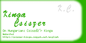 kinga csiszer business card